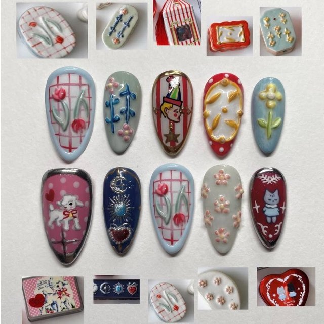 24 pièces Ongles à Presser Motif Floral Rouge Vin Blush Amande Embouts Faux Ongles Portables Réutilisables Été Fille Épicée Faux Ongles