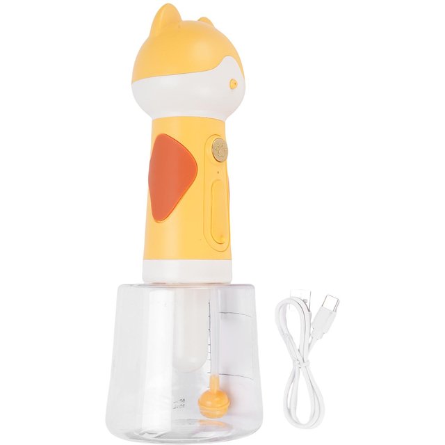 Machine à Mousse Automatique Électrique pour Chat Batterie 1200mA Distributeur de Shampooing Moussant Électrique pour Chien et white