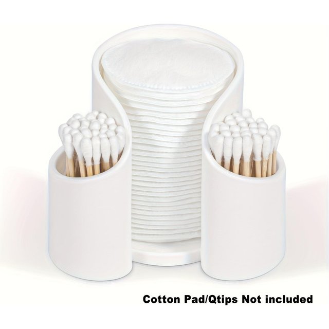 Halter für Pads und,Spender für Zahnseide,Aufbewahrungsorganisator für Badezimmerzubehör,Make-up-Organizer für Waschtisch,Essentieller Artikel für das Badezimmer weiß