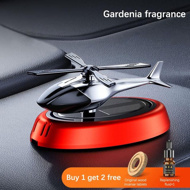 Décoration d'Avion Solaire Mini Voiture Parfum Désodorisant Accessoires de Voiture rouge