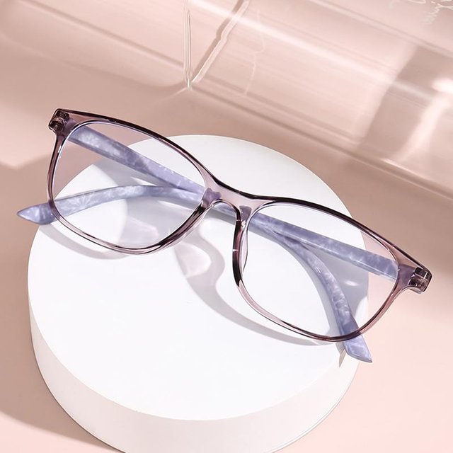 Lunettes Anti Lumière Bleue Anti Reflets Légères Jambes à Ressort Sac de Protection Faciale Uni Avec Lunettes Décoratives 6091 0 gray