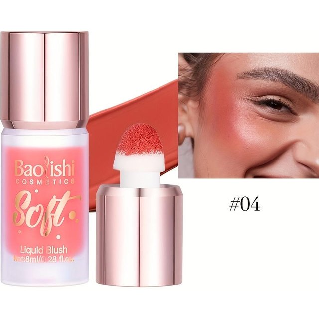 Blush Liquide Crème Lisse Velours Mat Irisé Rose Blush Naturel Facile à Estomper