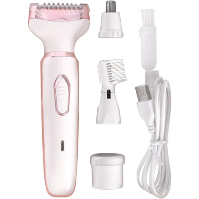 Épilation faciale rechargeable pour femmes épilateur facial nez tondeuse à sourcils blanc