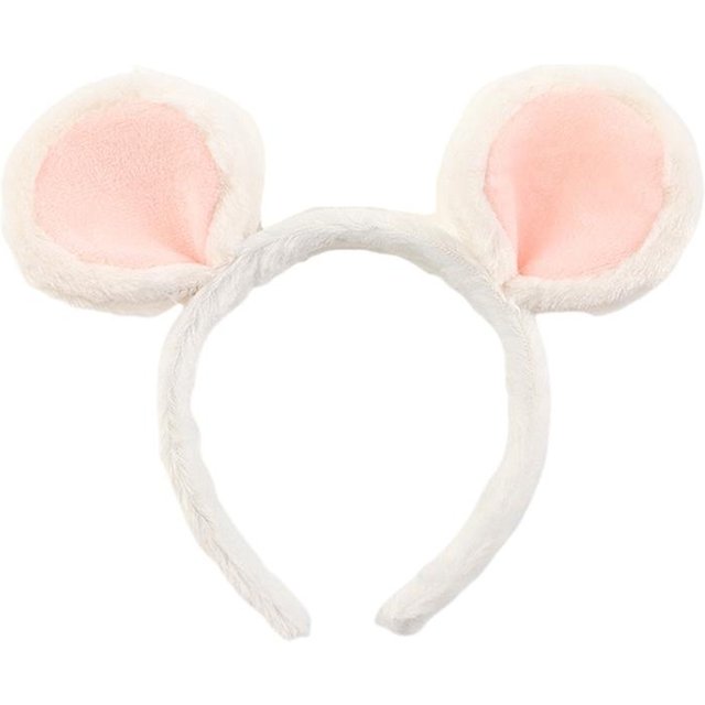 Lolita Cartoon Rattenohr für Haarreifen Damen Make-up Cosplay Party für Kopfschmuck S weiß