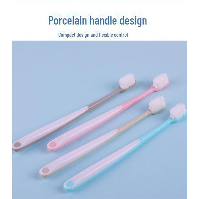 Pack de brosses à dents en silicone souple pour adultes - Kit familial à petite tête 1 322A nano toothbrush