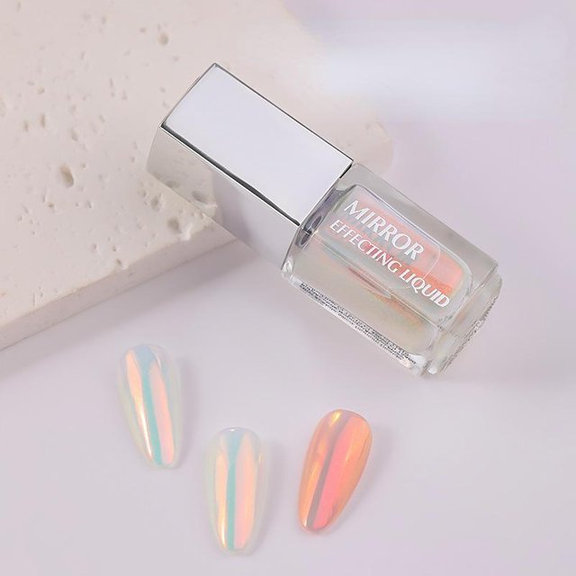 5 ml Magic Chrome Liquid Aurora Powder Metallic Spiegeleffekt Nagellack DIY Nail Art Dekoration gray