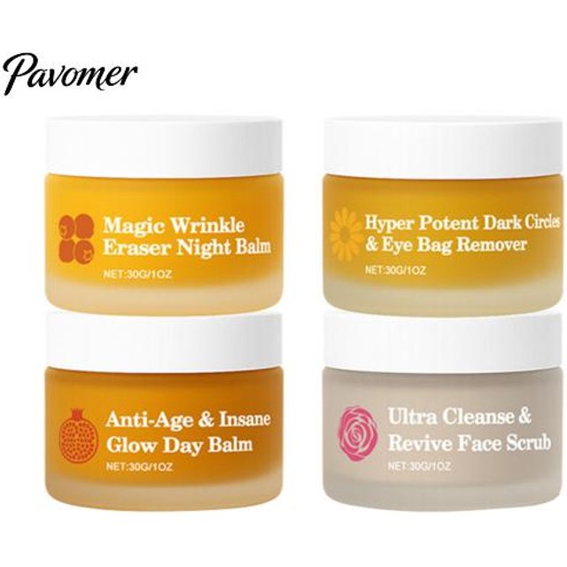Soins de la peau Matin et Soir Ensemble 4 Pièces Crème Hydratante Jour, Crème Visage et Contour des Yeux pour Hydratation Concentrée, Anti-Âge Quotidien avec Réparation, Barrière Cutanée 4pcs beige