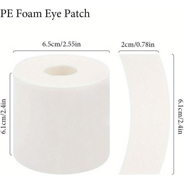 110 Stück/Rolle Weiße Schaumstoff-Augentapes, Unteraugen-Patches, Wimpernverlängerungs-Klebeaufkleber, Wimpern-Gelpads, Make-up-Applikationszubehör white