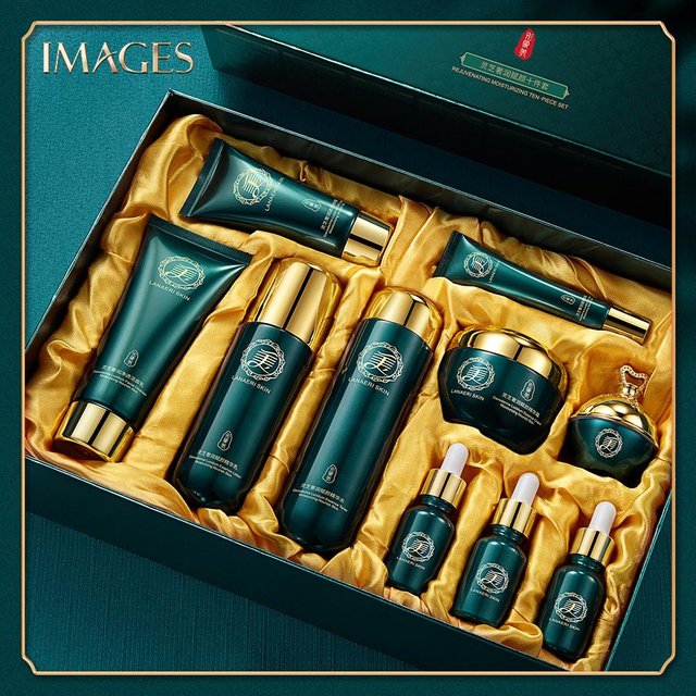 Luxuriöses, feuchtigkeitsspendendes zehnteiliges Set, feuchtigkeitsspendendes, glattes Concealer-Hautpflegeset a set blue