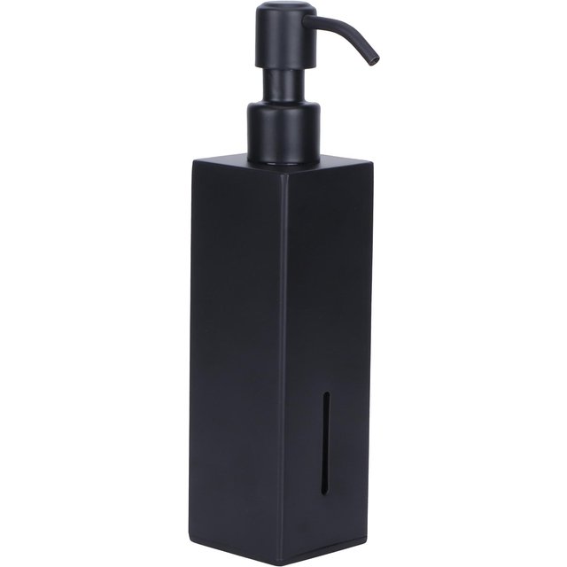 Bouteille de douche carrée 200ml Acier inoxydable 304 Distributeur de shampooing savon pour les mains Noir black