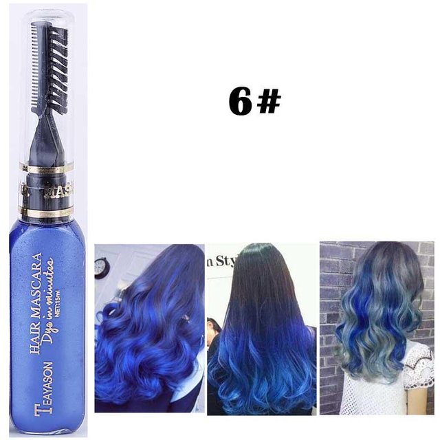 13 couleurs de couleur de cheveux unique teinture pour cheveux temporaire Non toxique bricolage couleur de cheveux Mascara colorant crème Pigments gray