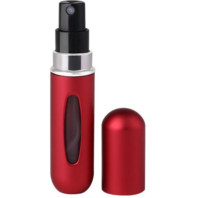 Bouteille de recharge de parfum de stockage de cosmétiques, Mini boîte de rangement de gommage Portable Ultra légère, accessoires de voyage rouge