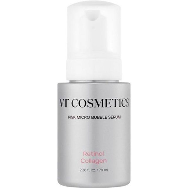 VT Cosmetics Retinol Kollagen Rosa Mikroblasen Serum – Straffendes & Elastizitäts Pflegeserum (70 ml) white