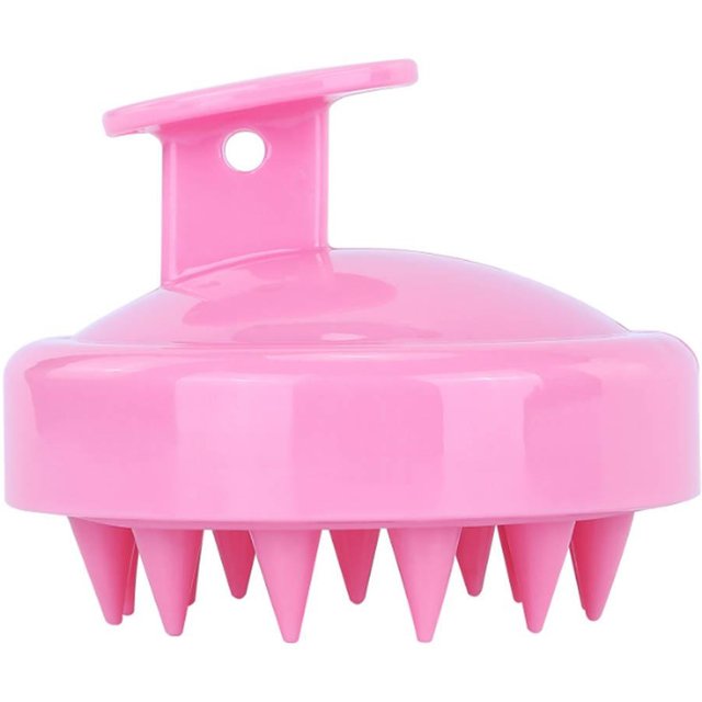 Kopfhaut-Massagegerät, Haar-Shampoo-Bürste, weiches Silikon-Kopfmassagegerät, Kamm, Haar-Kopfhaut-Massage-Shampoo rosa