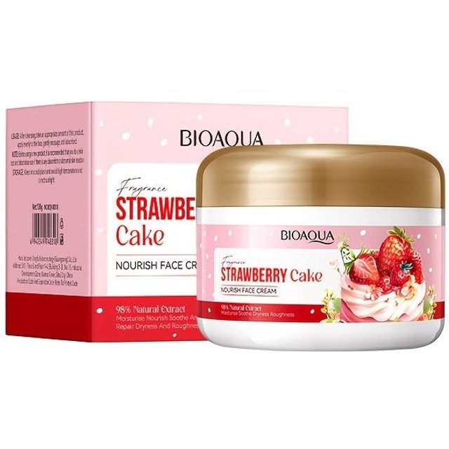 Erdbeerkuchen Nährende Gesichtscreme Tiefenfeuchtigkeitsspendend Hydratisierend Zarte Haut Pigmentierung Mattheit Entfernen Hautpflege 100g 100g(3.53oz) pink