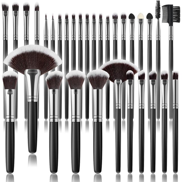 Set de 32 pinceaux de maquillage Outils cosmétiques pour poudre fard à paupières fond de teint blush estompage Kit de pinceaux de maquillage Beauté pour débutants en maquillage