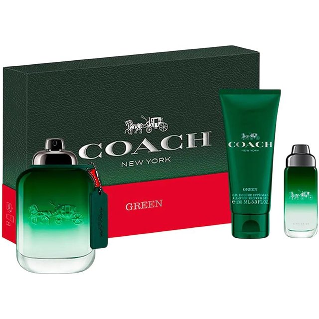 Set Coach: Green, Eau de toilette, Per Uomo, 100 ml + Green, Eau de toilette, Per Uomo, 15 ml + Green, Bagnoschiuma, Corpo, Tutti i Tipi di Pelle, 100 ml