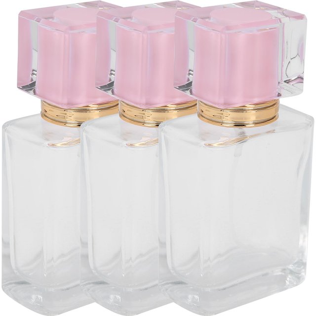 Flacone Profumo Ricaricabile da 50 ml Vetro Spray Liquido Trasparente Contenitore Atomizzatore Vuoto Rosa rosa