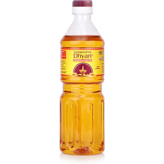Huile Pure Sampoorna Dhyan Parijatha pour Puja | Huile pour Puja, Festivals, Havan | Mélange de 5 Huiles de Puja au Parfum Parijatha | Articles Quotidiens pour Puja | yellow