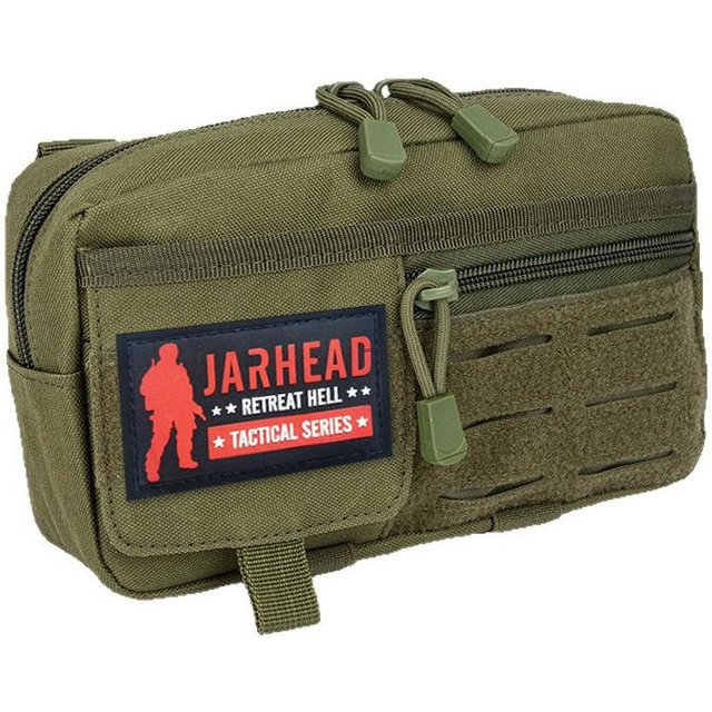 Pochette Administrative Horizontale Molle avec Poche Frontale à Cordon de Serrage Poche pour Secouriste Sac Organisateur Utilité EDC Sac Banane de Chasse
