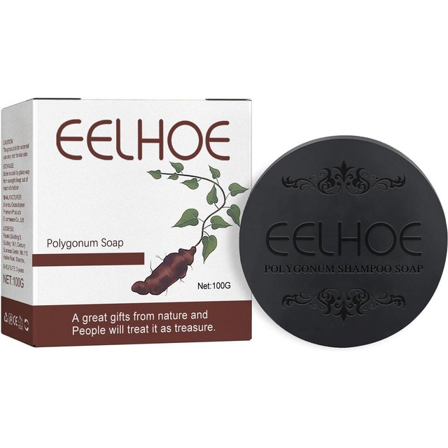 EELHOE Haarshampoo Polygonum Essence Haarverdunkelungsshampoo Seife Natürliche organische Grau-Reverse-Haarreinigung 1 Stück 1pc black