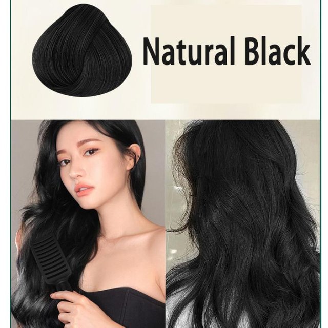 Shampooing colorant naturel rapide pour cheveux, coloration à l'huile d'argan, brun foncé Mokeru argan pour shampooing colorant pour cheveux gris Natural Black