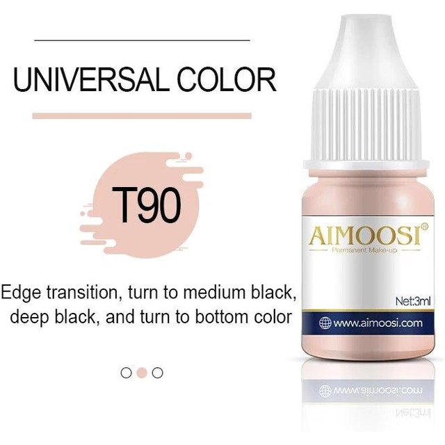 Tattoo-Tinte Nano-Pigment Milchfarben für semipermanentes Make-up-Set, Tönung, Augenbrauen, Eyeliner, Lippen, Schönheit, 3 ml Microblading-Pigmente T90 Universal Color