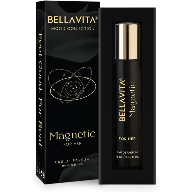 Bellavita Collection Mood Parfum Magnétique Pour Femmes 15ml Parfum Floral Sucré Longue Tenue Avec Cerise Rose Jasmin Caramel Vanille