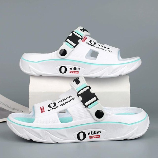 Herren Sandalen und Hausschuhe Sommer Dicksohlige Zuhause Rutschfest Abriebfest Deodorant Mode Strand Hausschuhe 40-41 weiß