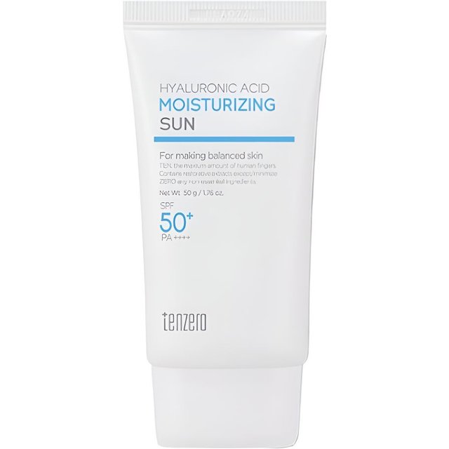 TENZERO Hyaluronsäure Feuchtigkeitsspendende Sonnencreme LSF50+ PA++++ Hydrierende UV-Schutz Sonnencreme 50g white