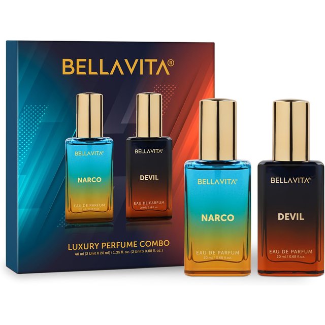 BELLAVITA Narco & Devil Set Profumo EDP a Lunga Durata 2x20ml Fragranza Unisex Regalo per Uomini e Donne