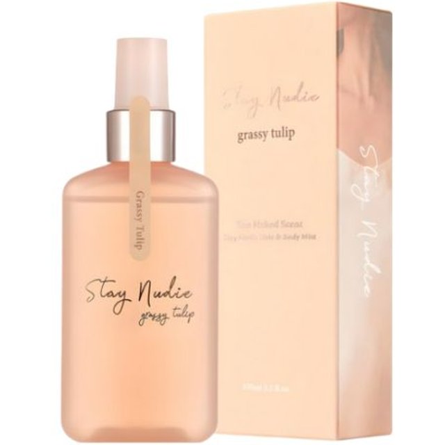 BODY HOLIC Stay Nudie Mist 100ml Spray Cheveux Corps Tulipe Herbacée Parfum Frais (Ensemble 1 pièce / 2 pièces) 100ml 1pc beige