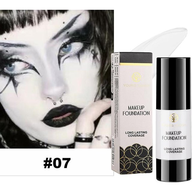 Weiße Flüssigfoundation Cosplay Gesicht Make-up Basis Langanhaltend Wasserdicht Hohe Deckkraft Abdeckstift Foundation Make-up für Frauen 7 gray