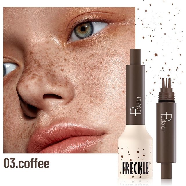 5 Punkt Luftkissen Flüssiger Sommersprossen Stift Natürlicher Stereo Lebensechter Sommersprossenstift Wasserdicht Nicht verschmierend Falscher Fleck Make-up Werkzeug beige