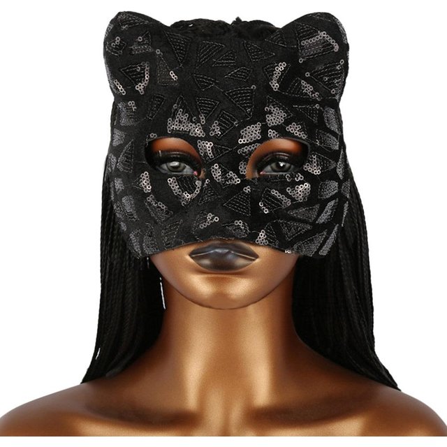 Modische EVA Katzenmädchen Maske Halbgesicht Party Make-up Ball Maskenball Venezianische Party Augenmaske black