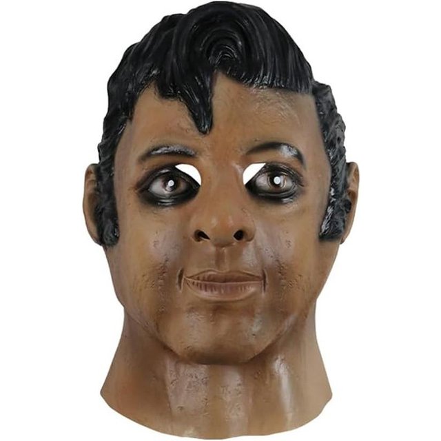 Jeune homme noir masque en latex drôle mascarade visage blague cagoule One size gris