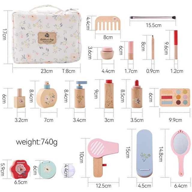 Simulations-Kosmetikset Kinder Spielhaus Spielzeug Simulation Make-up Lippenstift Nagellack Lernspielzeug Verkleidungs-Make-up Mädchenspiel