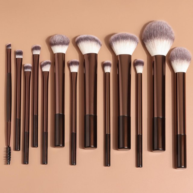 Ensemble de 13 pinceaux de maquillage pour fond de teint, anticernes, poudre, fard à paupières, blush, Kabuki, estompage, outil de beauté cosmétique pour le visage