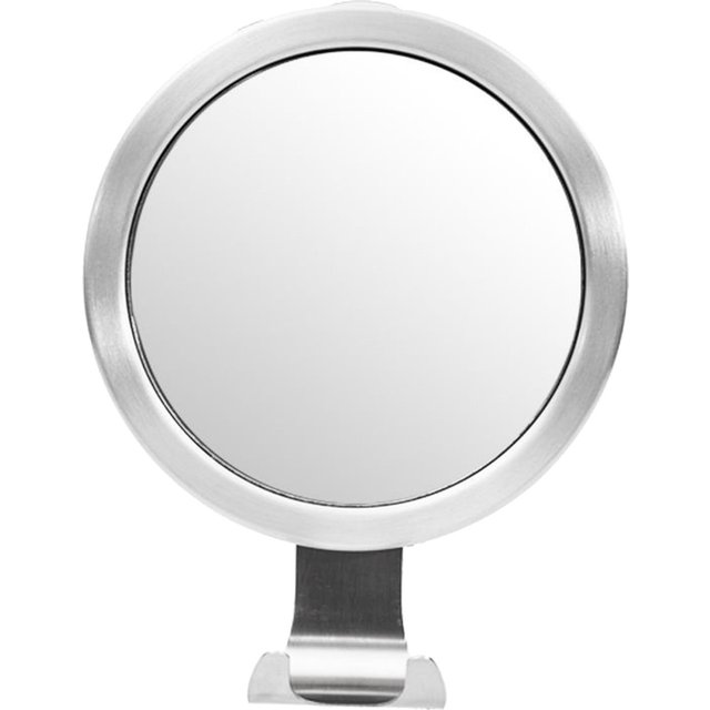 Saugnapf Anti-Beschlag Kosmetikspiegel mit Haken No-Punch Badezimmer Dusche Rasieren Make-Up Spiegel silber