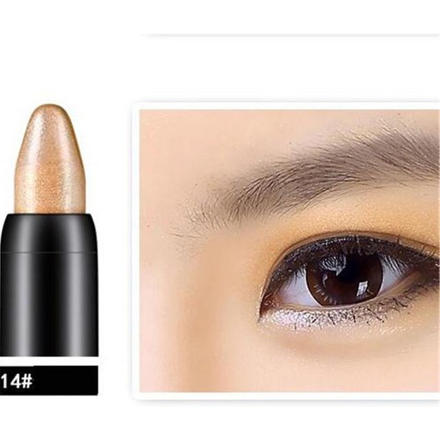 Fard à paupières perle naturel longue durée, Eyeliner, bâton scintillant, stylo ver à soie, outil de maquillage de beauté pour femmes, crayon à reflets cosmétique 14