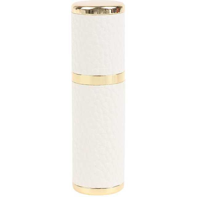 Flacone di profumo in pelle da 5 ml, spruzzatore portatile, atomizzatore di profumo vuoto ricaricabile bianco