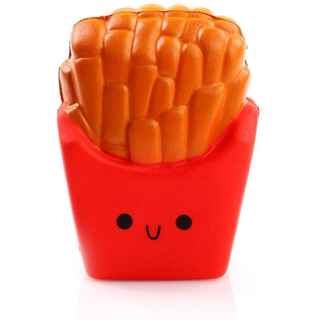 Frites Françaises Simulation Jumbo Parfumé Squishy Montée Lente Doux Peluche Jouets à Presser Enfants Adultes Jouet Anti-Stress 12*10 CM rouge