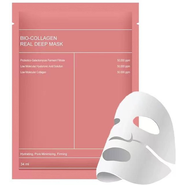 Masque facial au collagène bio, masque facial anti-âge aux peptides pour un traitement éclaircissant, raffermissant, hydratant et anti-rides 2pcs white