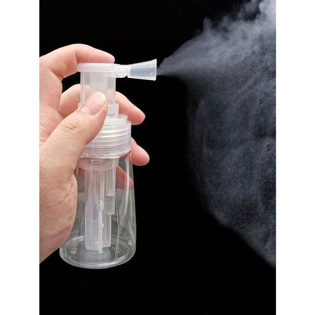 Puder Sprühflasche - Verstellbarer Pumpsprüher für Gewürze, Backpulver, Make-up-Puder, Kuchendekoration, Wiederverwendbar & Leicht zu Reinigen L weiß