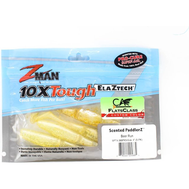 Zman Leurre souple parfumé PaddlerZ 4 pouces 5/paquet Beer Run (4684)