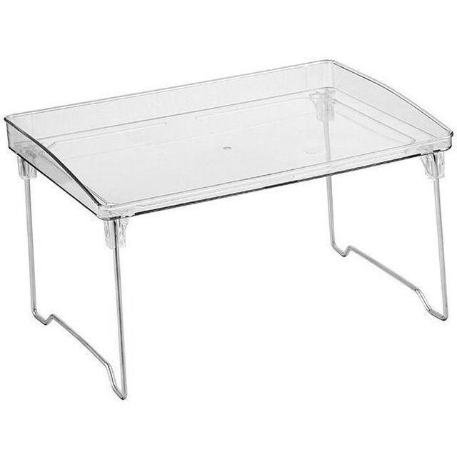 Stapelbarer durchsichtiger Organizer Kunststoff Transparent Tischaufbewahrungsregal für Make-up Küchenwerkzeug One Tier white