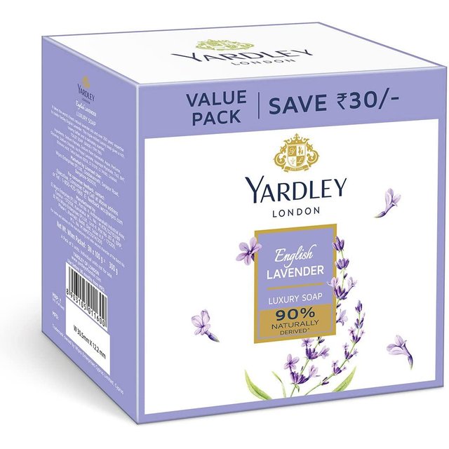 Savon de luxe à la lavande anglaise Yardley London 100 g x 3, pain de bain apaisant, hydratant et parfumé gray