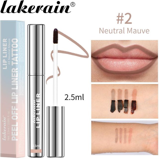 Crayon à lèvres imperméable Peel Off Tattoo Lipgloss Waterproof Longue durée Matte Lip Tint Contour Brown Tear-Off Lips Stain Cosmétique 02 pink