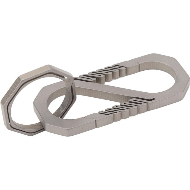 Titanlegierung Schlüsselanhänger Clip Doppeltor Schnellverschluss EDC Schlüsselringhalter Organizer für Männer Frauen gray