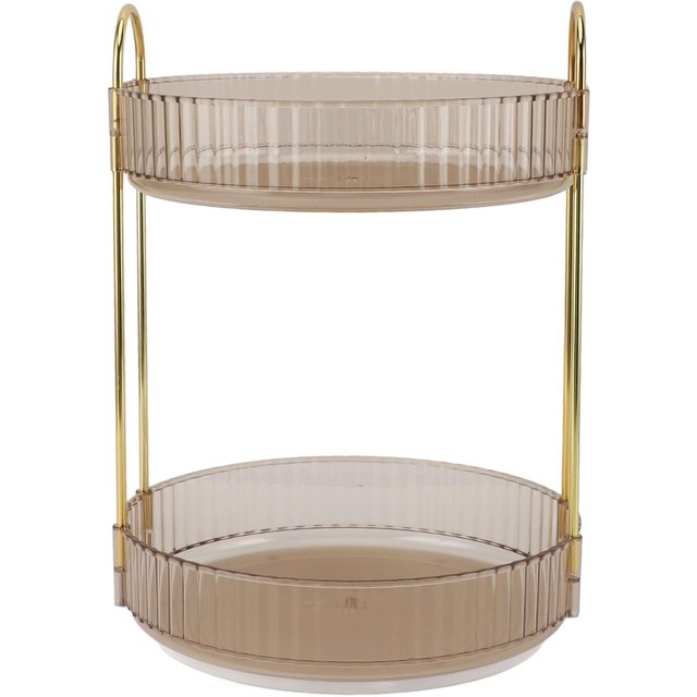 Make-up Organizer Regal 2 Etagen 360° Drehung Platzsparend Kosmetik-Theken-Organizer für gelb